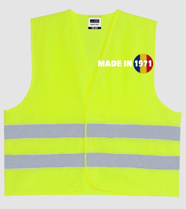 made in 1971 retro vintage model galben neon pe tricou