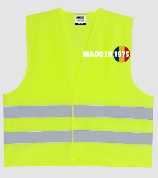 made in 1975 retro vintage model galben neon pe tricou