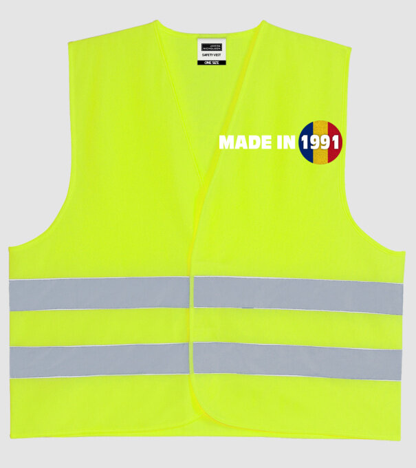 Made in 1991 model galben neon pe tricou