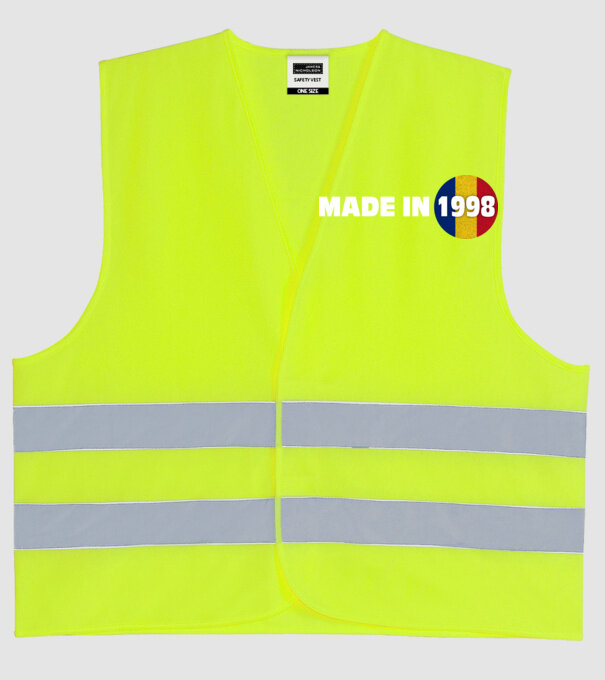Made in 1998 model galben neon pe tricou