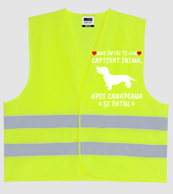 Mai întâi ți-am captivat inima, apoi canapeaua și patul model galben neon pe tricou