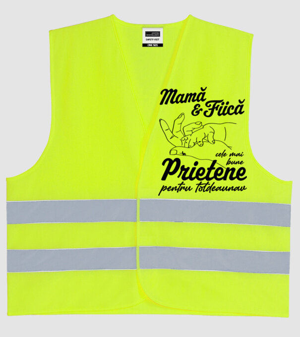 Mamă & fiică - cele mai bune prietene pentru totdeauna model galben neon pe tricou