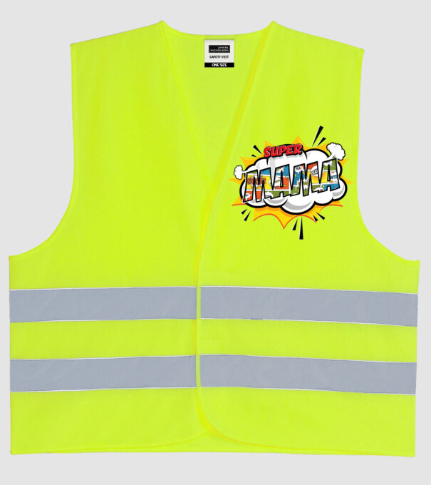 Mamă Comică model galben neon pe tricou