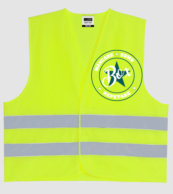 mâncare somn box reluare model galben neon pe tricou