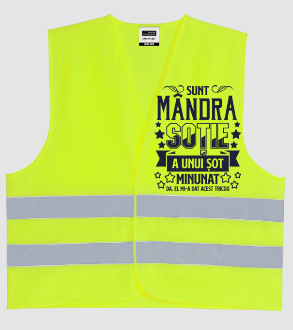 Sunt mândra soție a unui soț minunat - da, el mi-a dat acest tricou model galben neon pe tricou