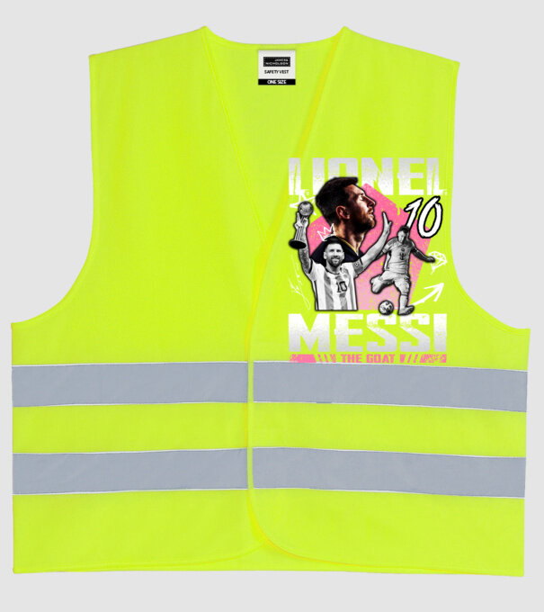 Messi tribute model galben neon pe tricou