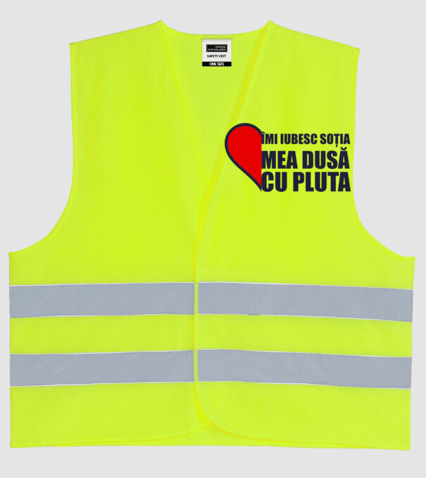 îmi iubesc soția mea dusă cu pluta model galben neon pe tricou