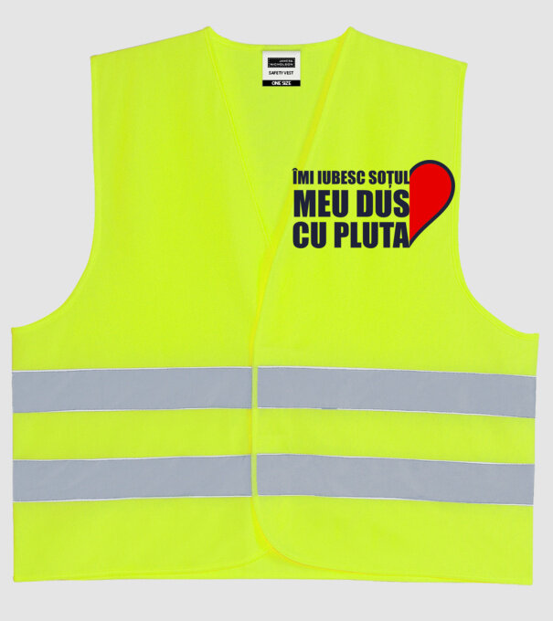 Îmi iubesc soțul meu dus cu pluta model galben neon pe tricou
