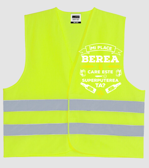 îmi place berea, care este superputerea ta? model galben neon pe tricou