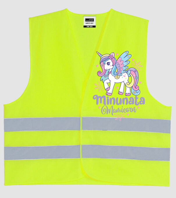 Minunata Mamicorn model galben neon pe tricou