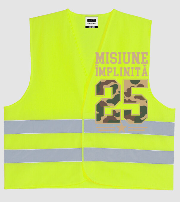 Misiune împlinită 25 model galben neon pe tricou