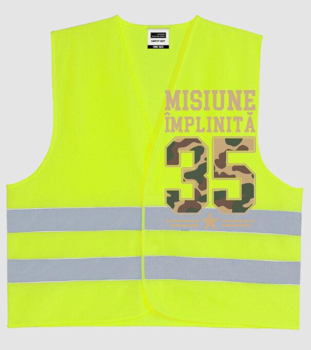 Misiune împlinită 35 model galben neon pe tricou