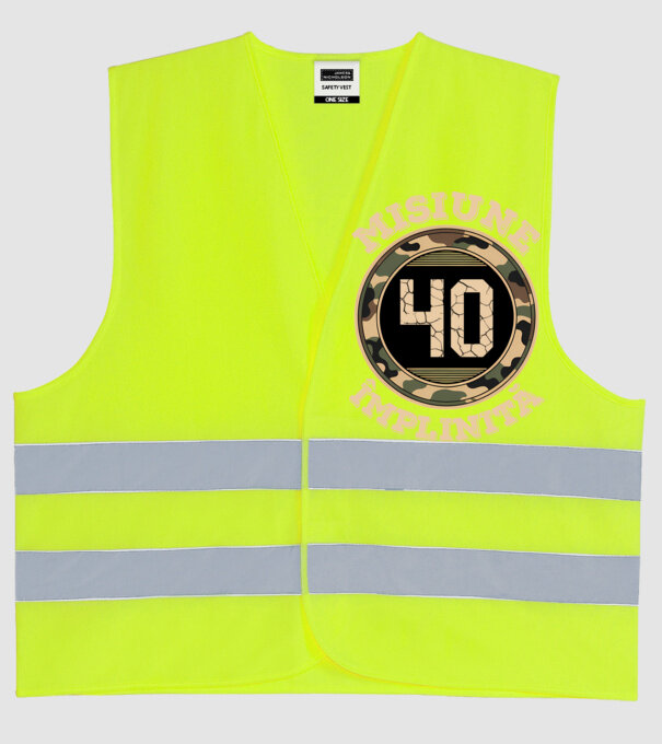 Misiune împlinită 40 model galben neon pe tricou