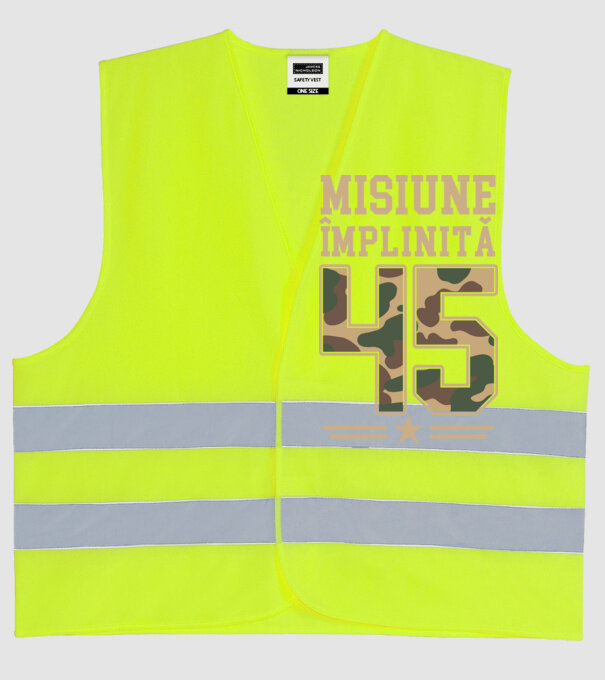 Misiune împlinită 45 model galben neon pe tricou