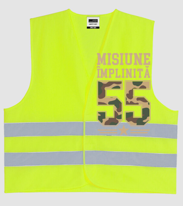 Misiune împlinită 55 model galben neon pe tricou