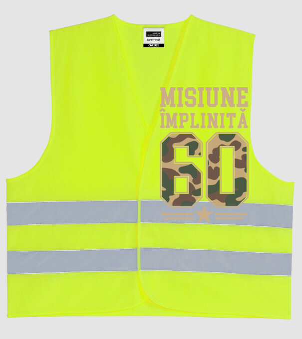 Misiune împlinită 60 model galben neon pe tricou