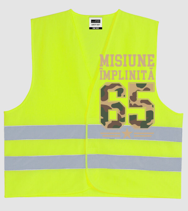 Misiune împlinită 65 model galben neon pe tricou