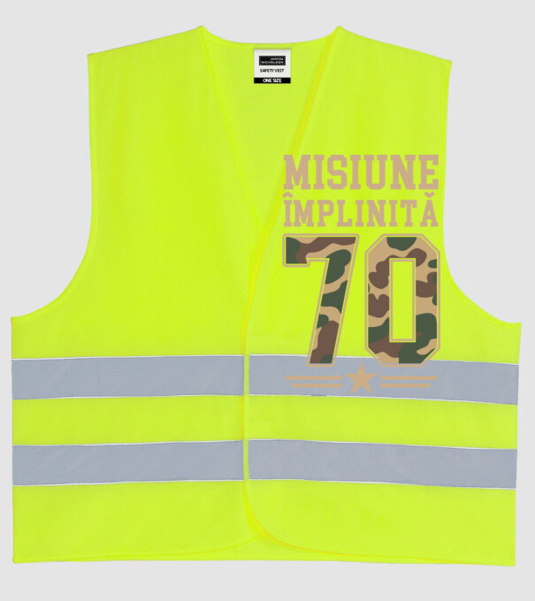 Misiune împlinită 70 model galben neon pe tricou