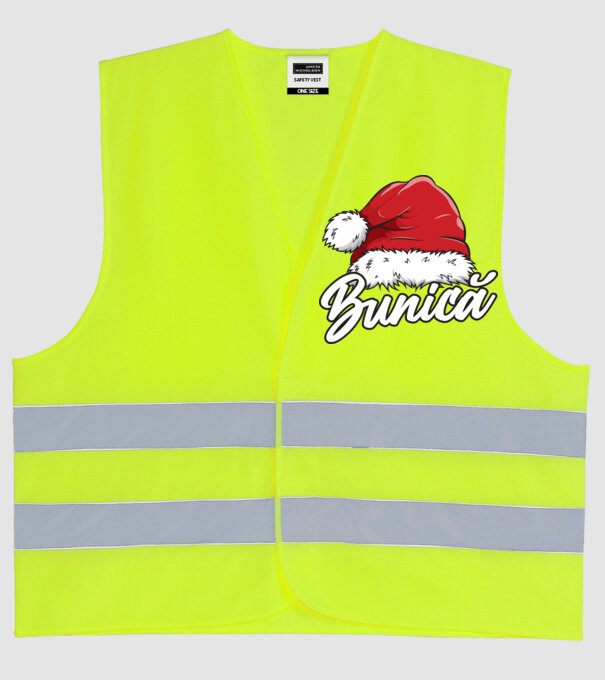 bunică Santa Hat model galben neon pe tricou