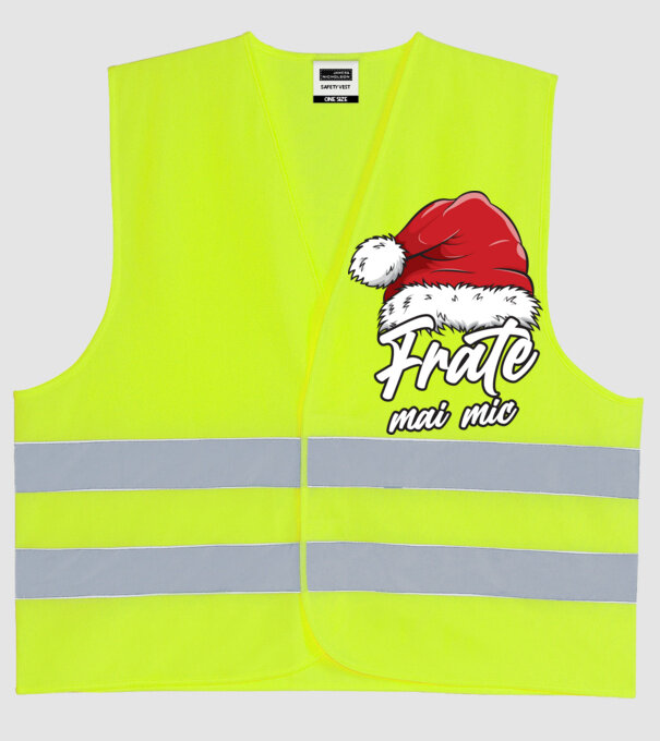 frate mai mic Santa Hat model galben neon pe tricou