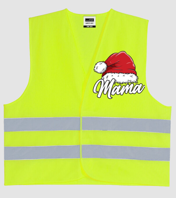 mama Santa Hat model galben neon pe tricou