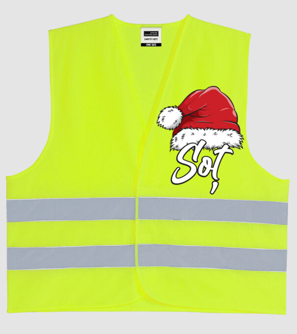 soț Santa Hat model galben neon pe tricou