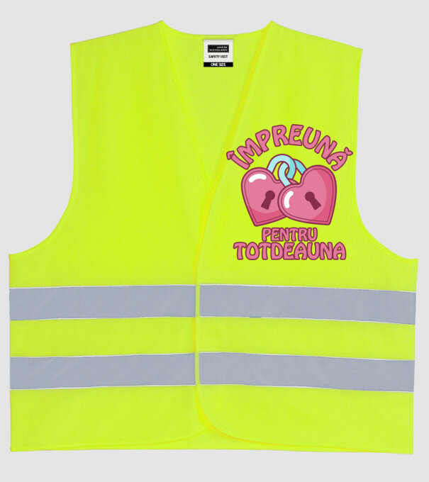 mpreună pentru totdeauna model galben neon pe tricou