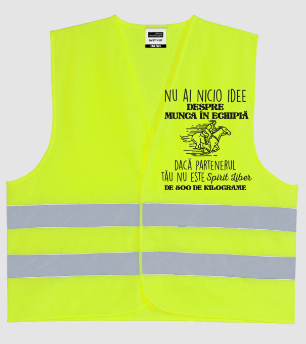 nu ai nicio idee despre munca în echipă dacă partenerul tău nu este un spirit liber de 500 de kilograme model galben neon pe tricou