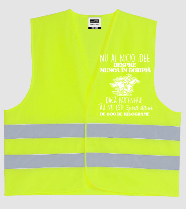 nu ai nicio idee despre munca în echipă dacă partenerul tău nu este un spirit liber de 500 de kilograme model galben neon pe tricou