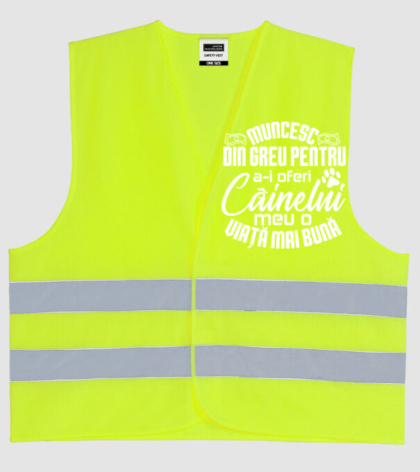 Muncesc din greu pentru a-i oferi câinelui meu o viață mai bună model galben neon pe tricou