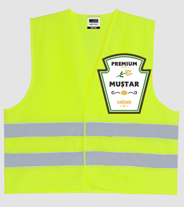 muștar premium - calitate model galben neon pe tricou