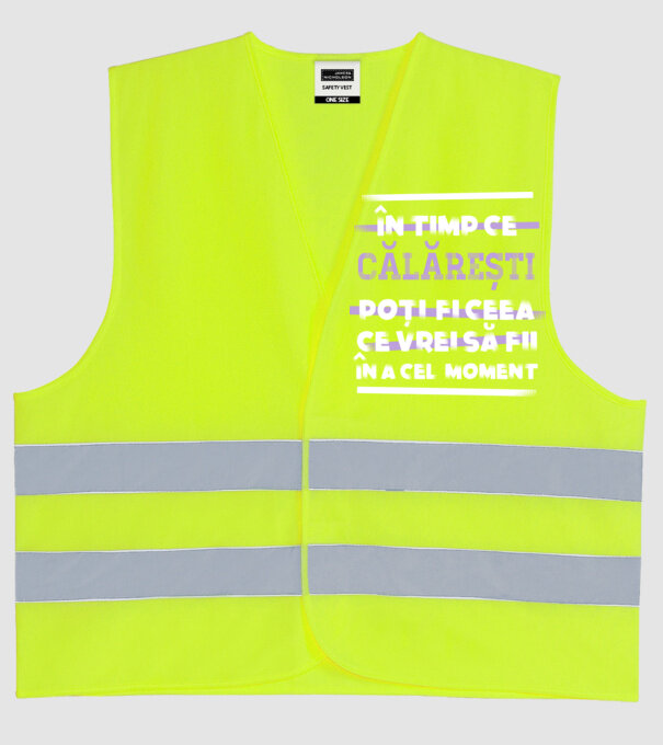 în timp ce călărești poți fi ceea ce vrei să fii - în acel moment model galben neon pe tricou