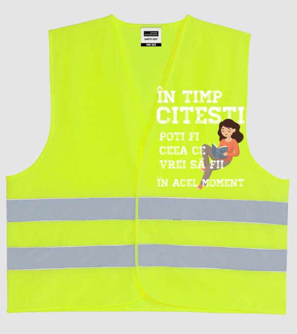 în timp ce citești poți fi ceea ce vrei să fii - în acel moment model galben neon pe tricou