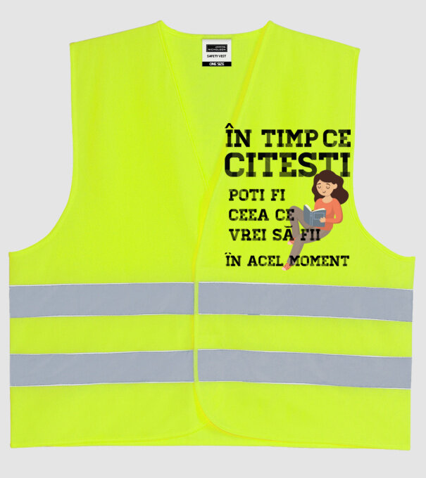 în timp ce citești poți fi ceea ce vrei să fii - în acel moment model galben neon pe tricou