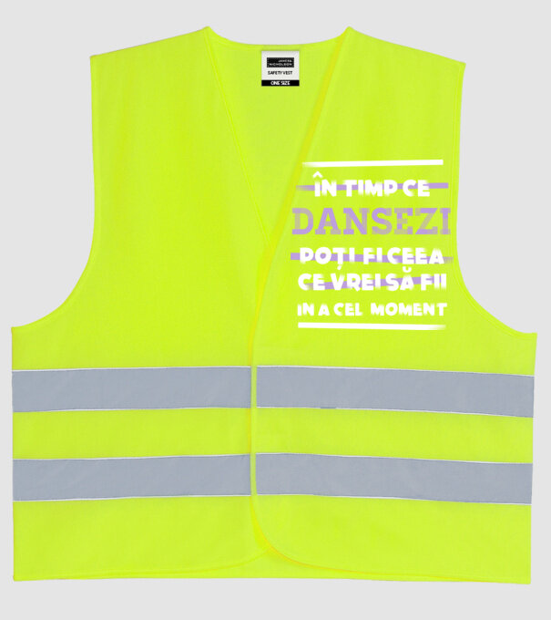 în timp ce dansezi poți fi ceea ce vrei să fii - în acel moment model galben neon pe tricou