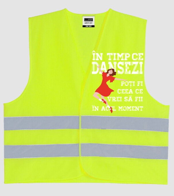 în timp ce dansezi poți fi ceea ce vrei să fii - în acel moment model galben neon pe tricou