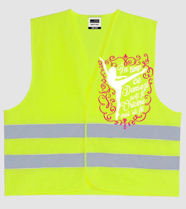 n timp ce dansezi poți fi oricine vrei să fii D1382411 model galben neon pe tricou