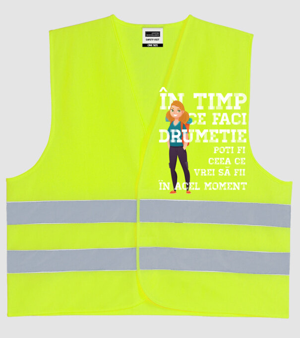 în timp ce faci drumeție poți fi ceea ce vrei să fii - în acel moment model galben neon pe tricou