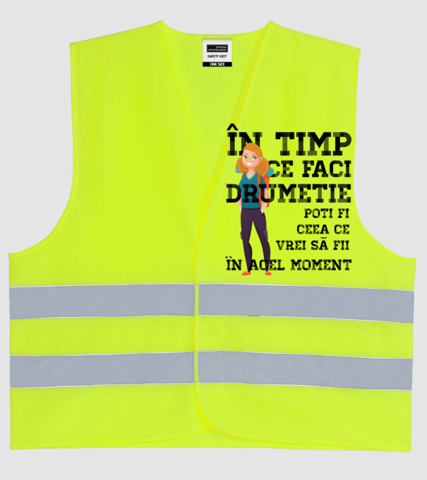 în timp ce faci drumeție poți fi ceea ce vrei să fii - în acel moment model galben neon pe tricou