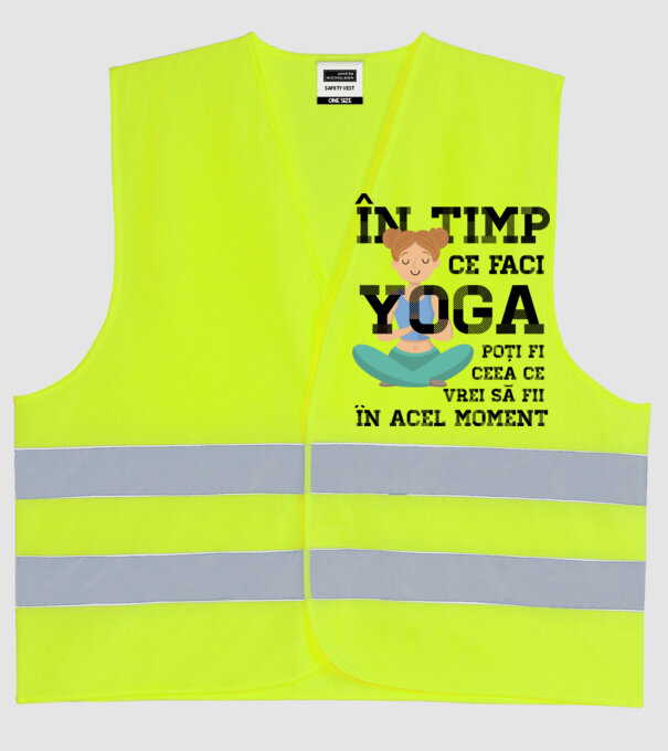 în timp ce faci yoga poți fi ceea ce vrei să fii - în acel moment model galben neon pe tricou