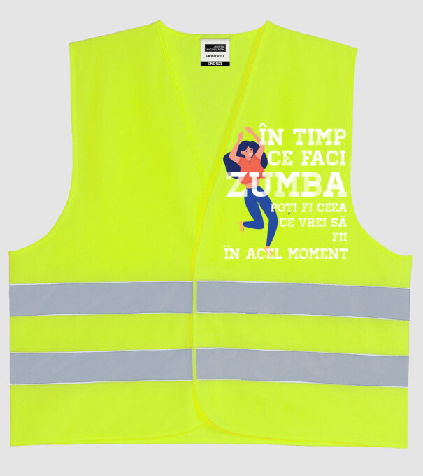 în timp ce faci zumba poți fi ceea ce vrei să fii - în acel moment model galben neon pe tricou
