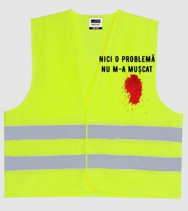 Nici o problemă, nu m-a mușcat model galben neon pe tricou