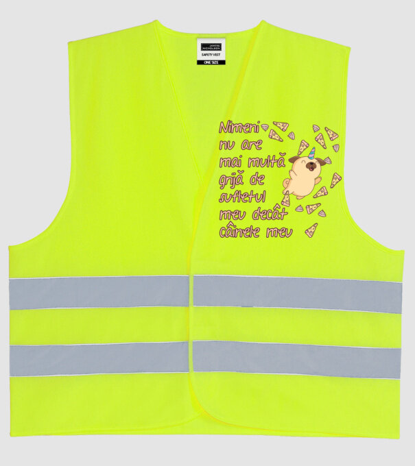 Nimic nu are mai multă grijă de sufletul meu decât câinele meu model galben neon pe tricou