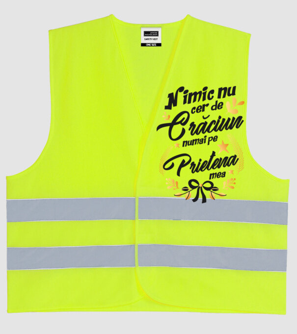 nimic nu cer de Crăciun, numai pe prietena mea model galben neon pe tricou