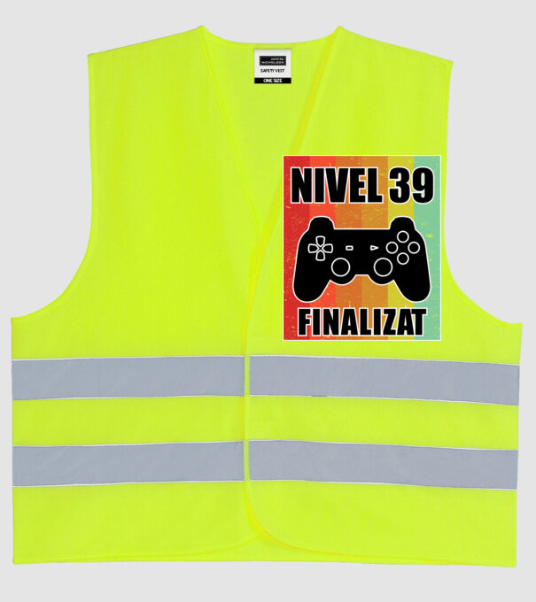 Nivel 39 finalizat model galben neon pe tricou