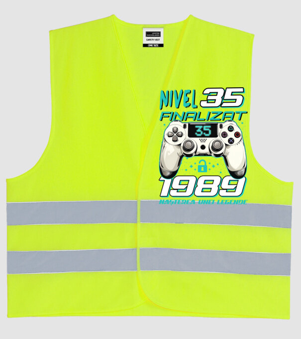 Nivel finalizat 35 1990 model galben neon pe tricou