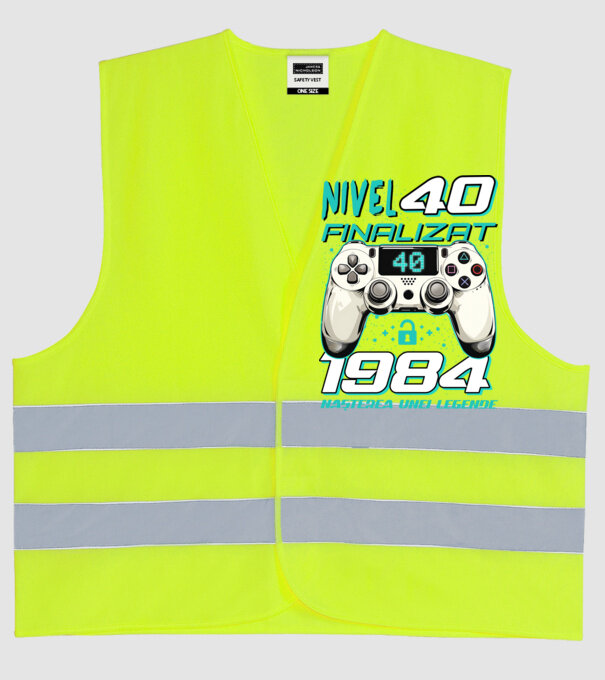 Nivel finalizat 40 1985 model galben neon pe tricou