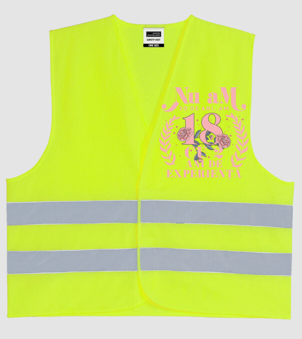 Nu am 20 de ani, am 18 cu 2 ani de experiență model galben neon pe tricou