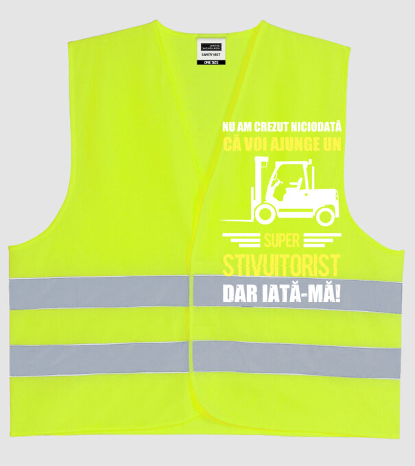 nu am crezut niciodată că voi ajunge un super stivuitorist, dar iată-mă D1455447 model galben neon pe tricou