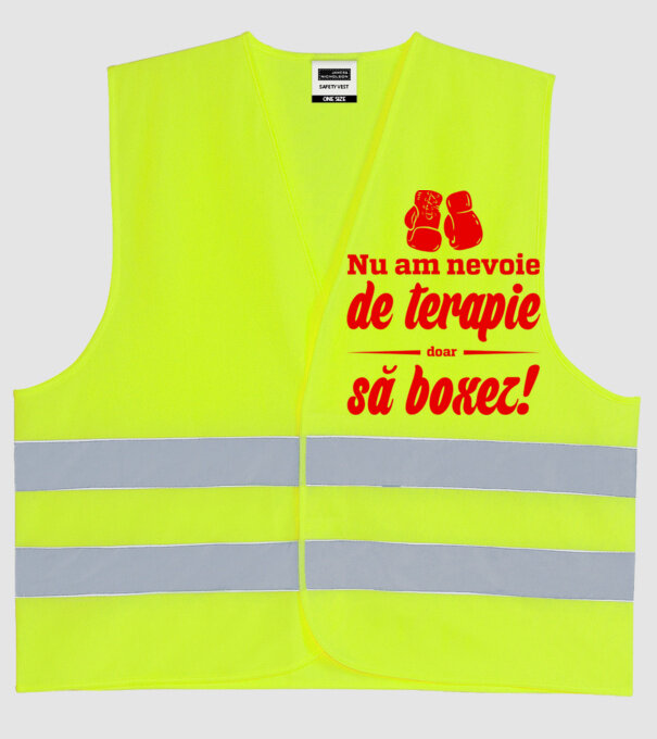 Nu am nevoie de terapie! Doar să boxez. model galben neon pe tricou